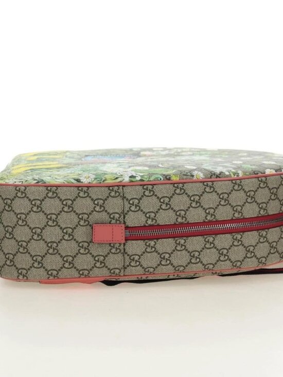 GUCCI GG Supreme Higuchi Yuko Sherry Line PVC Beige Silver 433578 Auth main image 12
